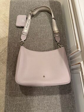 Kate Spade outlet Soft Grey Emma large Leather Shoulder Bag